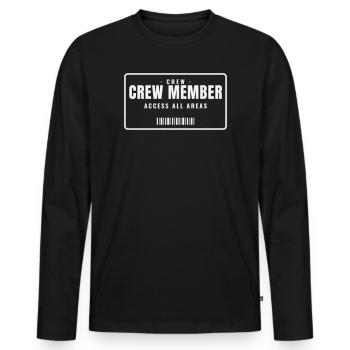 Membre de l’équipe En coulisses Passe toutes les zones Personnel de l’équipe - T-shirt manches longues Premium bio Homme - noir - Devant - Nico (187cm)