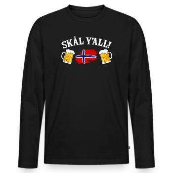 Norway Vacation Norge Fjords Scandinavian Beer Ska - Männer Premium Bio Langarmshirt - Schwarz - Vorne - Nico (187cm)