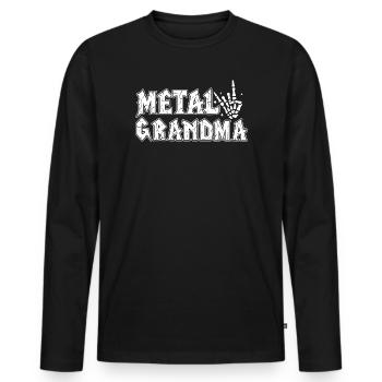 Metall-Oma Geschenk Oma Heavy Metal - Männer Premium Bio Langarmshirt - Schwarz - Vorne - Nico (187cm)