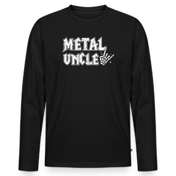 Metal Onkel Heavy Metal Geschenk für Onkel - Männer Premium Bio Langarmshirt - Schwarz - Vorne - Nico (187cm)
