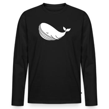 Wal Silhouette minimalistisches Meeresmotiv - Männer Premium Bio Langarmshirt - Schwarz - Vorne - Nico (187cm)