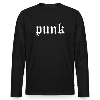 Punk Gothic Glyph Tee - Männer Premium Bio Langarmshirt - Schwarz - Vorne - Nico (187cm)