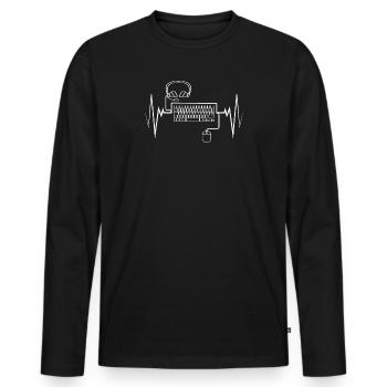 Heartbeat PC Gamer Gaming Player Computer Zocken - Men's Premium Organic Long Sleeve Shirt - black - Front - Nico (187cm)