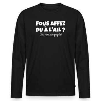 militaire, septième compagnie, 7ème compagnie - T-shirt manches longues Premium bio Homme - noir - Devant - Nico (187cm)