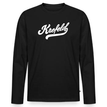 Krefeld Retro - Men's Premium Organic Long Sleeve Shirt - black - Front - Nico (187cm)