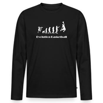 Evolution Basketball - Basketballer - Männer Premium Bio Langarmshirt - Schwarz - Vorne - Nico (187cm)