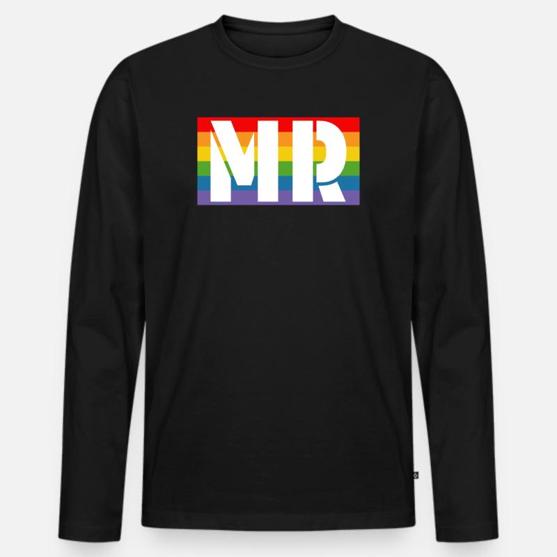 Rainbow shirt MR - Männer Premium Bio Langarmshirt - Schwarz