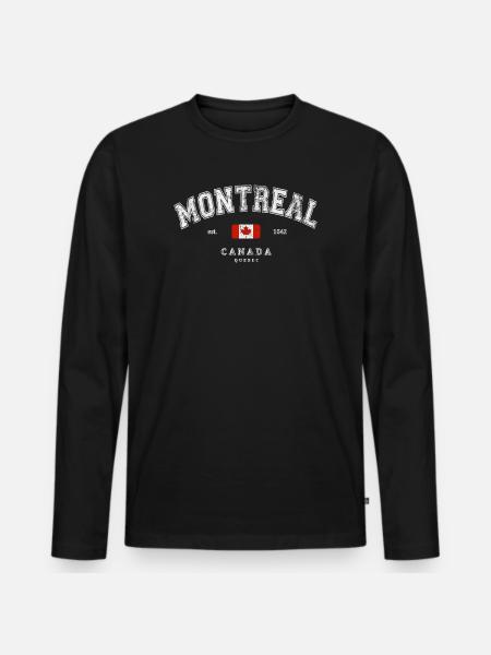 Montreal Canada - Men's Premium Organic Long Sleeve Shirt - black