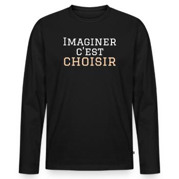 imaginer c'est choisir - T-shirt manches longues Premium bio Homme - noir - Devant - Nico (187cm)
