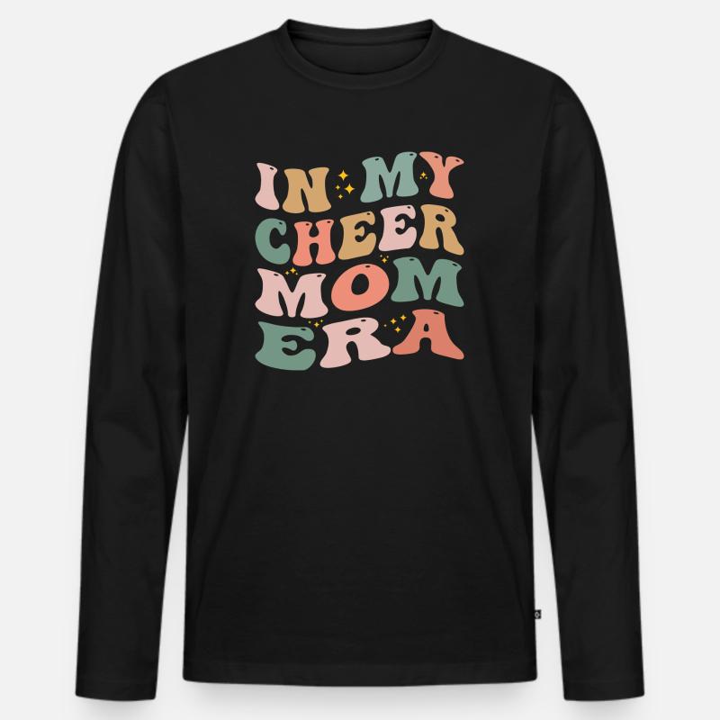 In meiner Cheer-Mom-Ära - Männer Premium Bio Langarmshirt - Schwarz