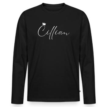 Cillian Name König T-Shirt Geschenk Männer - Männer Premium Bio Langarmshirt - Schwarz - Vorne - Nico (187cm)