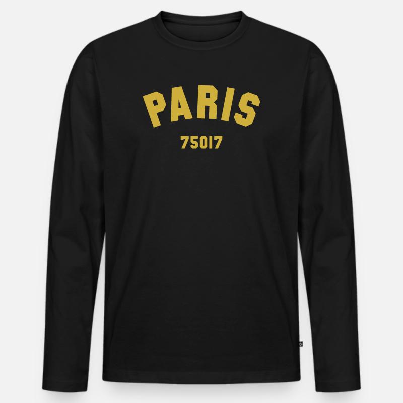 PARIS 17. Arrondissement - Männer Premium Bio Langarmshirt - Schwarz