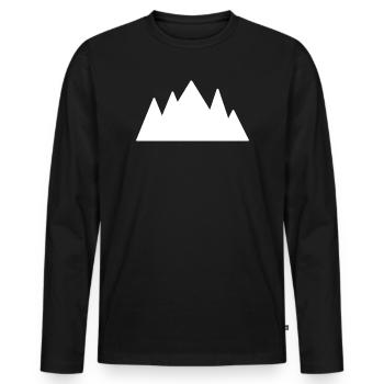 Bergsilhouette Glanzkontrast - Männer Premium Bio Langarmshirt - Schwarz - Vorne - Nico (187cm)