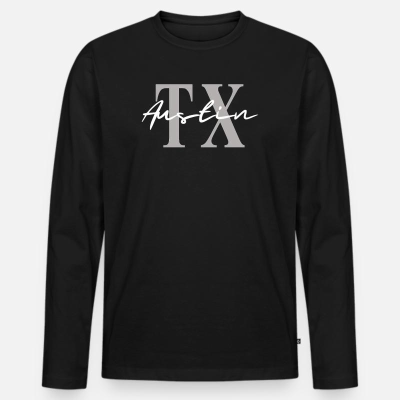 Austin, Texas, Texas - Männer Premium Bio Langarmshirt - Schwarz