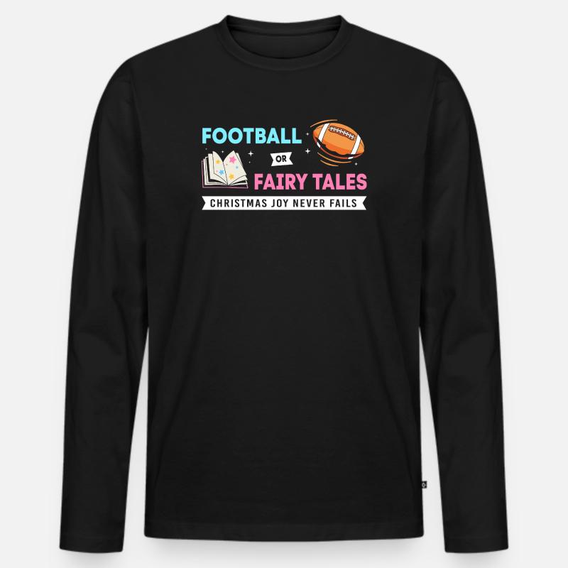 Werdende Mutter Weihnachten Gender Reveal - Männer Premium Bio Langarmshirt - Schwarz