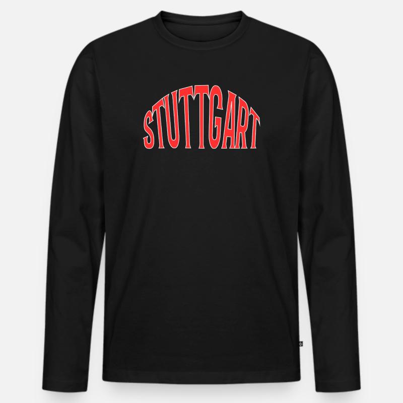 Stuttgart - Männer Premium Bio Langarmshirt - Schwarz