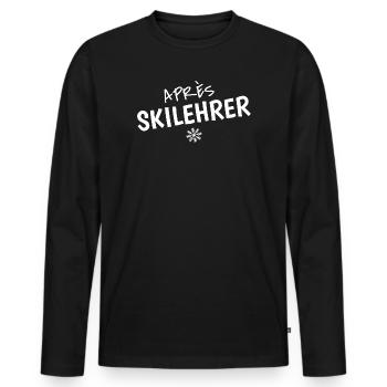 Après-Ski Instructor – Funny Ski Saying - Men's Premium Organic Long Sleeve Shirt - black - Front - Nico (187cm)