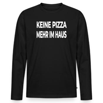 Pizza - Männer Premium Bio Langarmshirt - Schwarz - Vorne - Nico (187cm)
