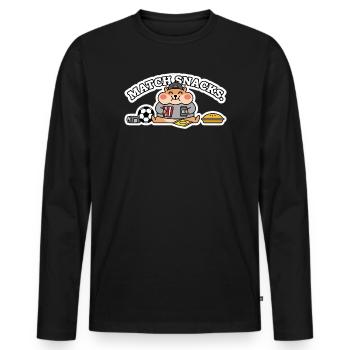 Lustiges Fußball-Hamsterspiel | Fußball-Snack-Fan - Männer Premium Bio Langarmshirt - Schwarz - Vorne - Nico (187cm)