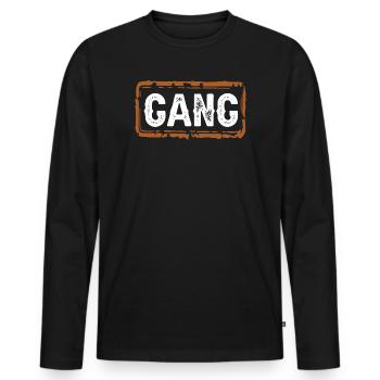gear - Men's Premium Organic Long Sleeve Shirt - black - Front - Nico (187cm)