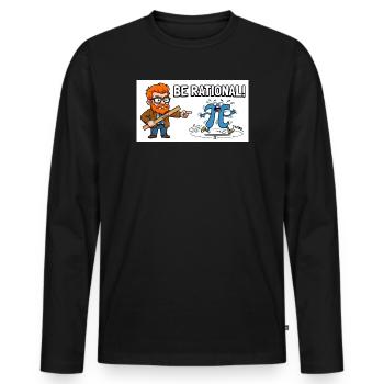 Be Rational Math Cartoon - Männer Premium Bio Langarmshirt - Schwarz - Vorne - Nico (187cm)