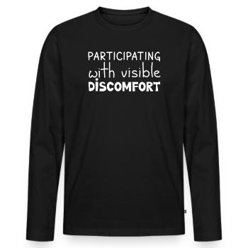Participer avec un malaise visible, blanc - T-shirt manches longues Premium bio Homme - noir - Devant - Nico (187cm)