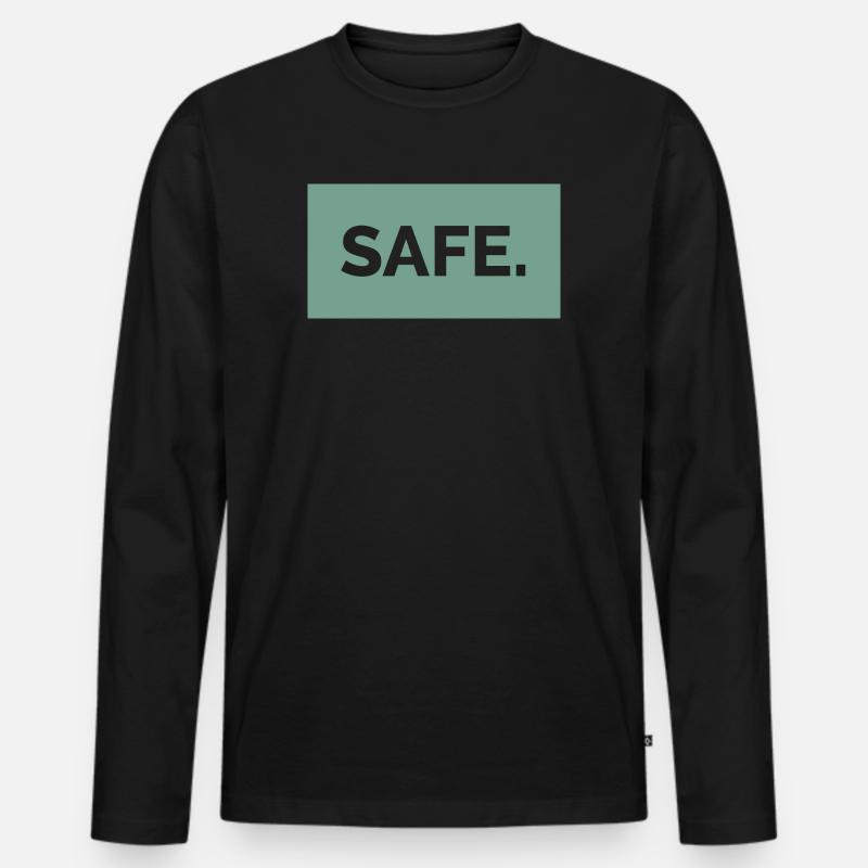 safe sicher absolut 100prozent geschenkidee - Männer Premium Bio Langarmshirt - Schwarz