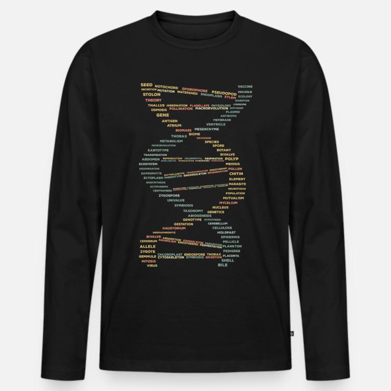 DNA Evolution Medizin - Männer Premium Bio Langarmshirt - Schwarz