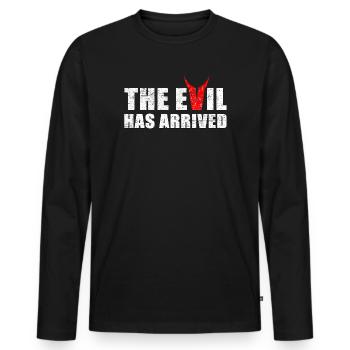 Evil has come with horns from the devil - Men's Premium Organic Long Sleeve Shirt - black - Front - Nico (187cm)