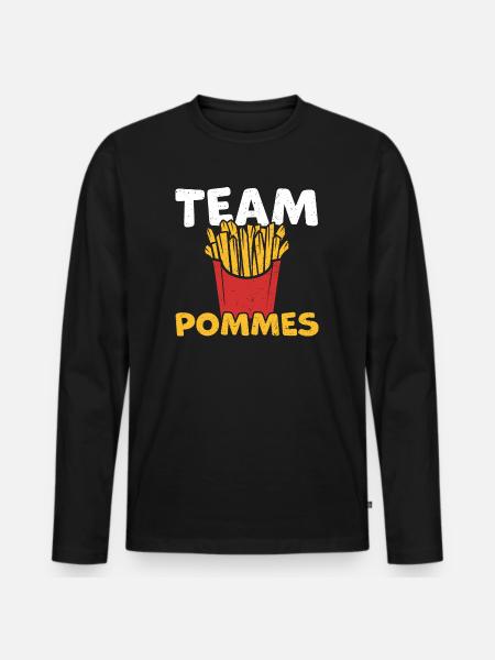 Frites d'équipe - T-shirt manches longues Premium bio Homme - noir