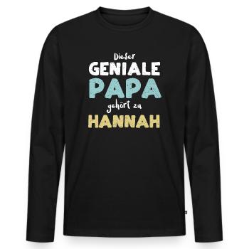 Dieser Geniale Papa Gehört Zu Ha... - Männer Premium Bio Langarmshirt - Schwarz - Vorne - Nico (187cm)