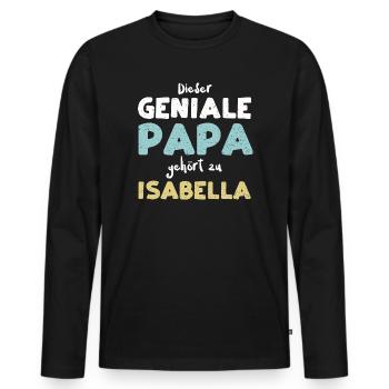 Dieser Geniale Papa Gehört Zu Is... - Männer Premium Bio Langarmshirt - Schwarz - Vorne - Nico (187cm)