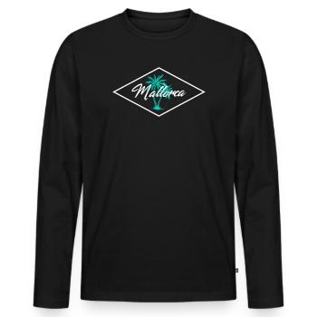 Mallorca Palm Tree Magic - Men's Premium Organic Long Sleeve Shirt - black - Front - Nico (187cm)
