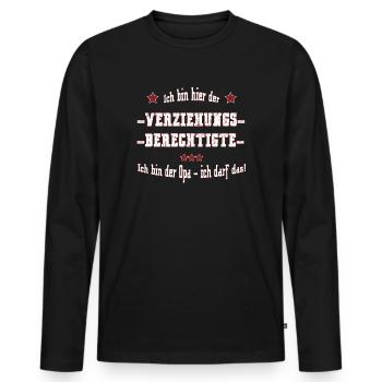 Verziehungsberechtigtern - ich bin der Opa - Männer Premium Bio Langarmshirt - Schwarz - Vorne - Nico (187cm)