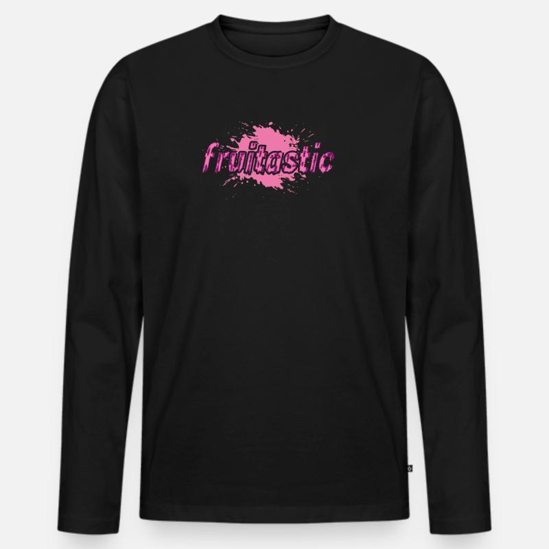 fruitastic claim fresh splash pink - Männer Premium Bio Langarmshirt - Schwarz