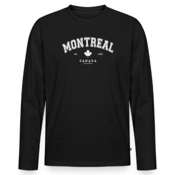 Montreal Canada Maple - Men's Premium Organic Long Sleeve Shirt - black - Front - Nico (187cm)