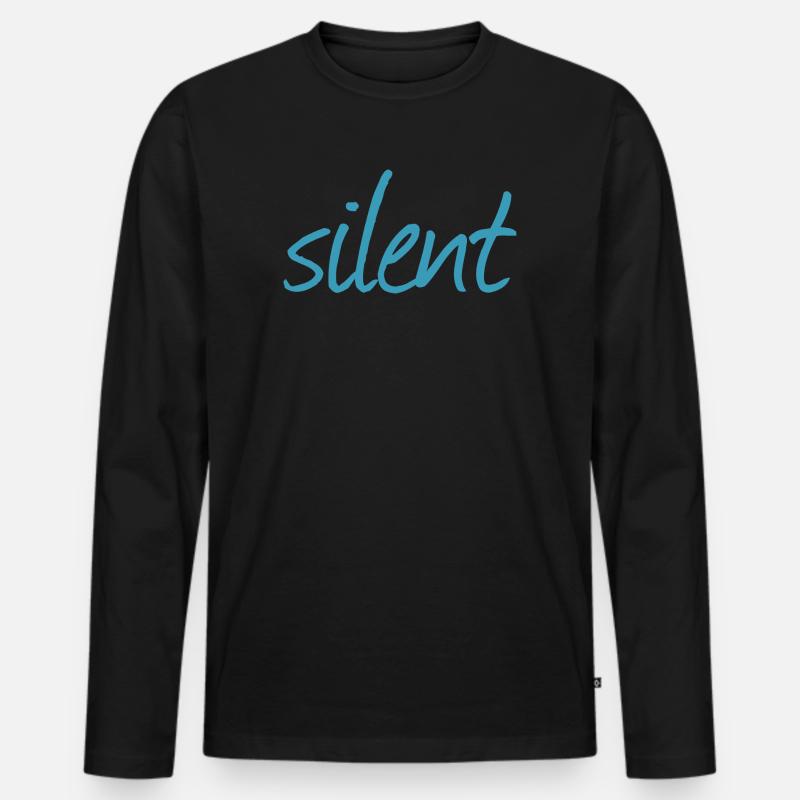 SILENT - Männer Premium Bio Langarmshirt - Schwarz