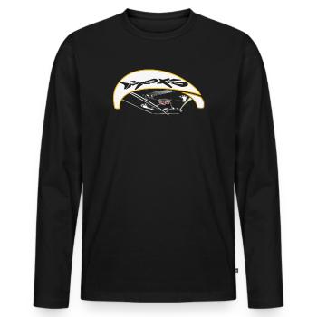 Aktiver Kiter mit dynamischer Flugbahn - Männer Premium Bio Langarmshirt - Schwarz - Vorne - Nico (187cm)