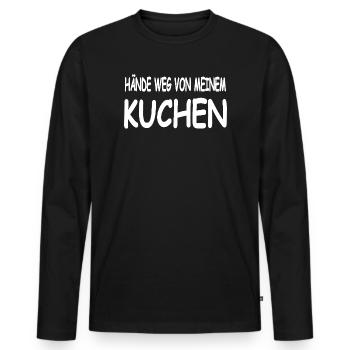 Gâteau - T-shirt manches longues Premium bio Homme - noir - Devant - Nico (187cm)
