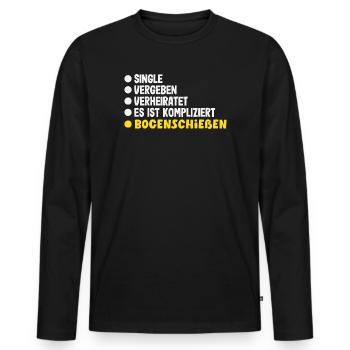 I go archery - Men's Premium Organic Long Sleeve Shirt - black - Front - Nico (187cm)