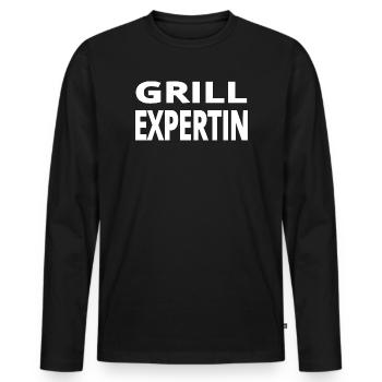 Griller - T-shirt manches longues Premium bio Homme - noir - Devant - Nico (187cm)