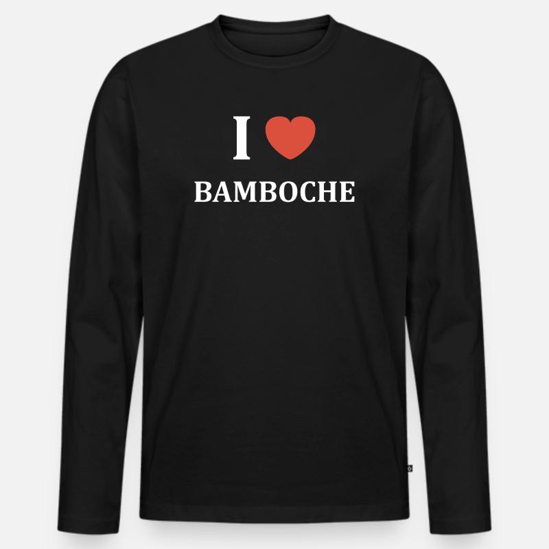 Ich mag Bamboche - Männer Premium Bio Langarmshirt - Schwarz