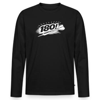 Fléchettes 180 Dart - T-shirt manches longues Premium bio Homme - noir - Devant - Nico (187cm)