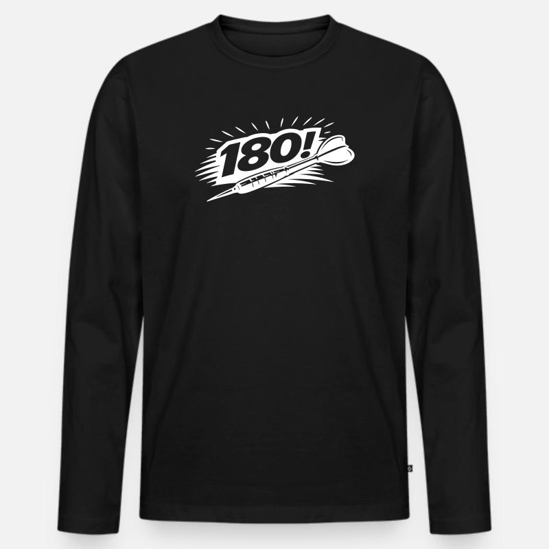 Darts 180 Dartpfeil - Männer Premium Bio Langarmshirt - Schwarz