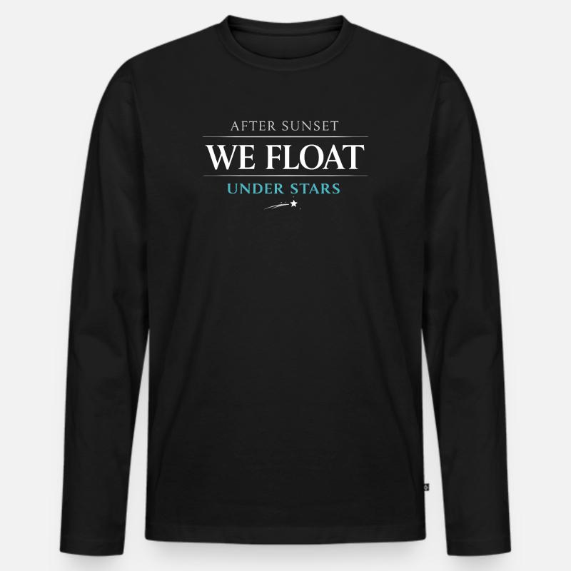 Nachtbootfahren Mit - Männer Premium Bio Langarmshirt - Schwarz