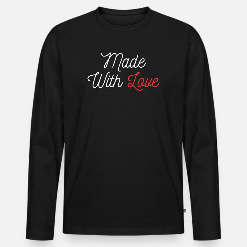 Made with love Valentines Day - Männer Premium Bio Langarmshirt - Schwarz