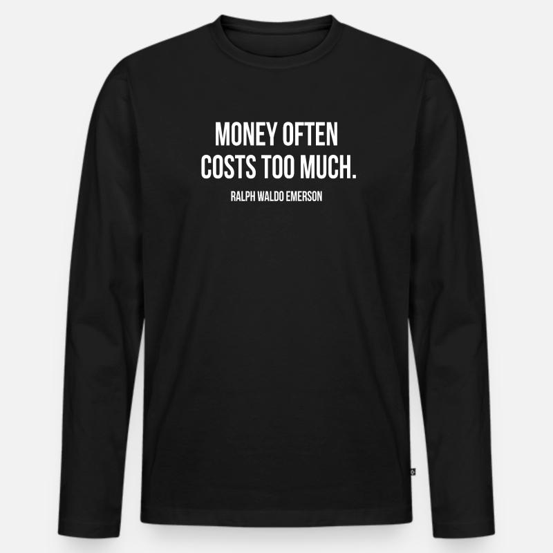 Geld kostet zu viel Angebot-Tee - Männer Premium Bio Langarmshirt - Schwarz
