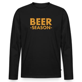Beer Season - Bier Saison - Men's Premium Organic Long Sleeve Shirt - black - Front - Nico (187cm)