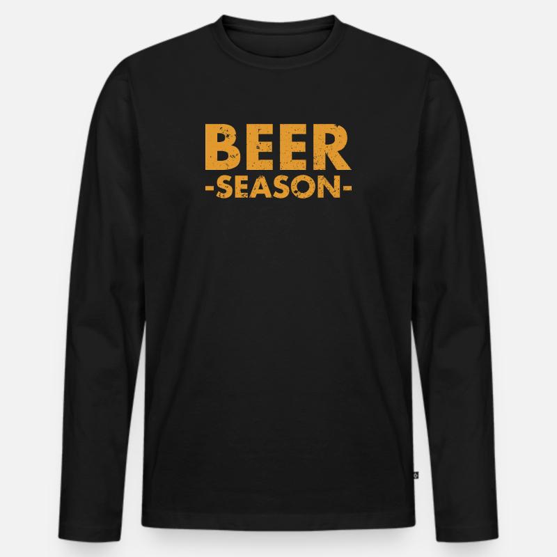Beer Season - Bier Saison - Männer Premium Bio Langarmshirt - Schwarz