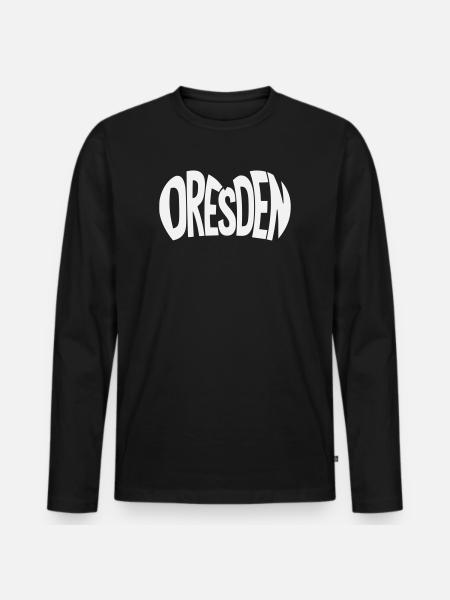 Lettrage Dresde - T-shirt manches longues Premium bio Homme - noir